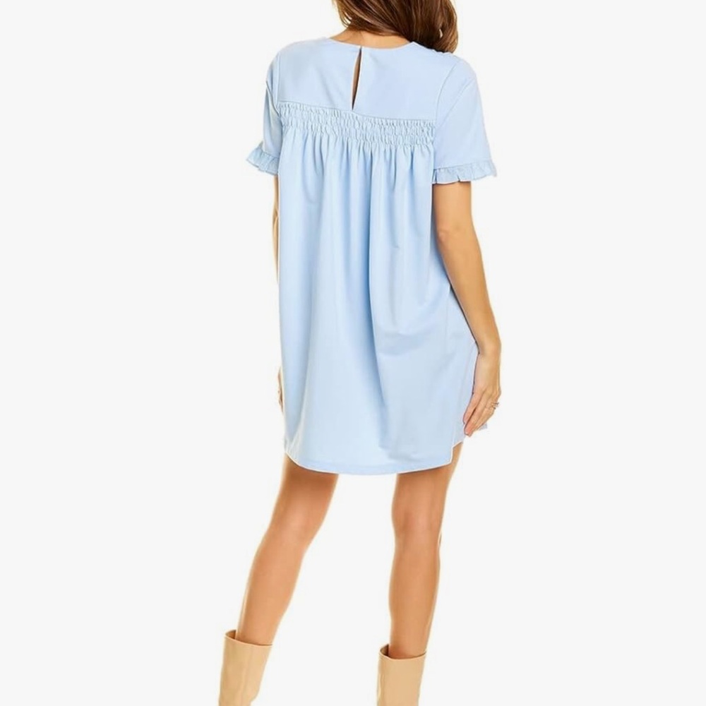 English Factory Women's Mixed Media Ruffle Detail Mini Dress - Picture 2 of 3